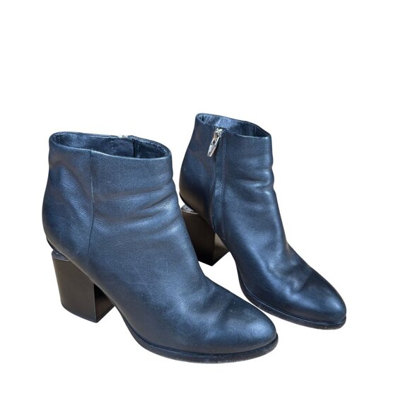 Alexander Wang Gabi Black Ankle Cutout Heel Boots Size 36 - Picture 4 of 13